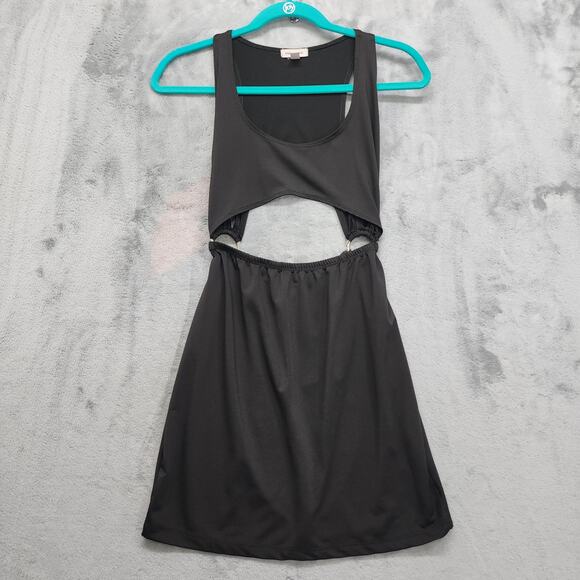 Silence + Noise Dress Size M Black Sleeveless Cutout O-Ring Mini Stretch Party - Picture 1 of 9